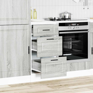 vidaXL Base da Cucina Porto Grigio Sonoma in Legno Multistrato