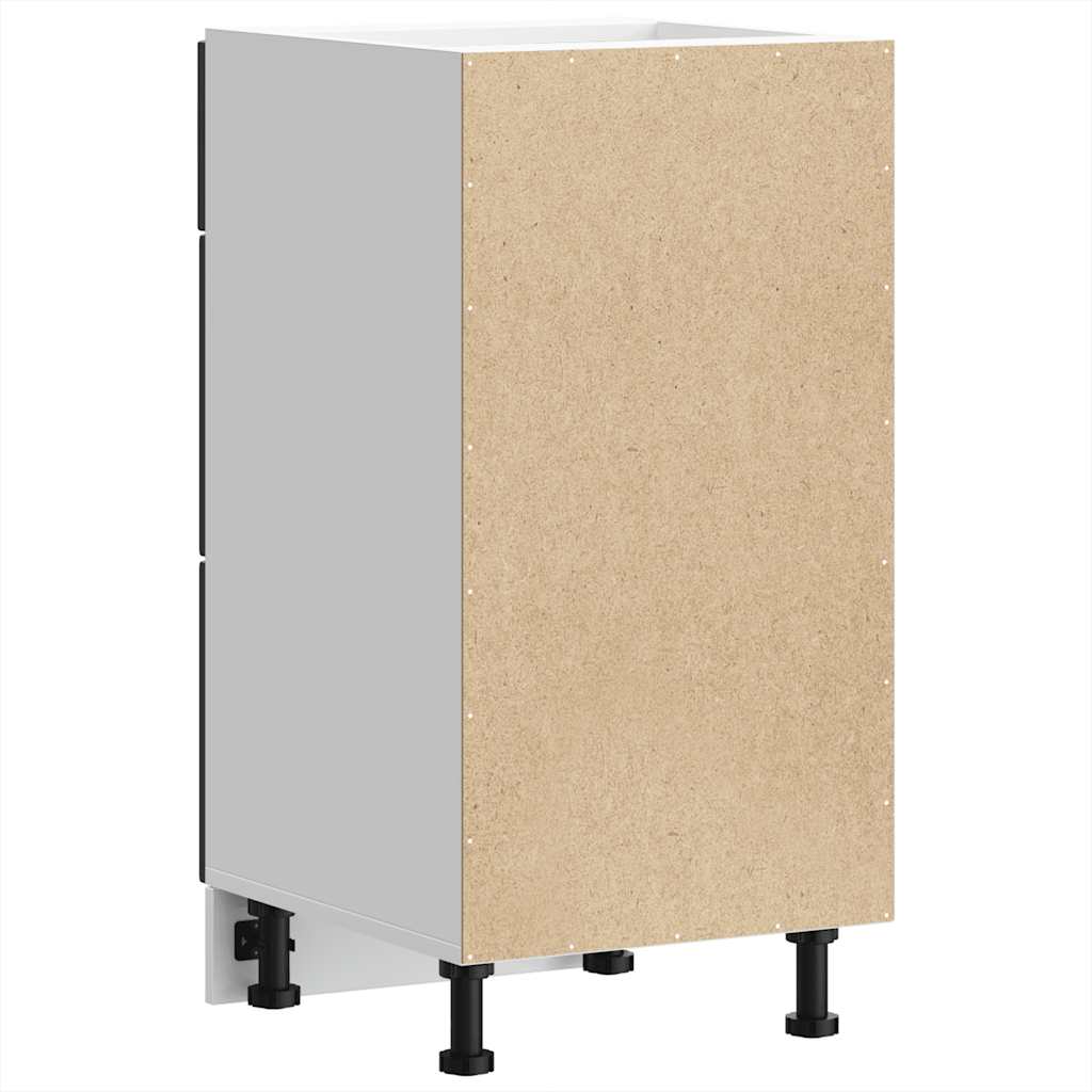 Mobiletto da cucina-Armadio da cucina "Lucca" Nero in legno ingegnerizzato 328783