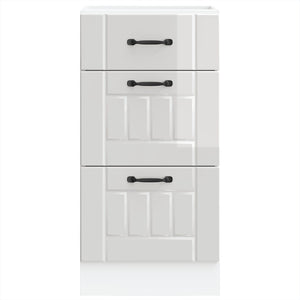 Mobiletto da cucina "Lucca" Bianco lucido in legno ingegnerizzato 854232