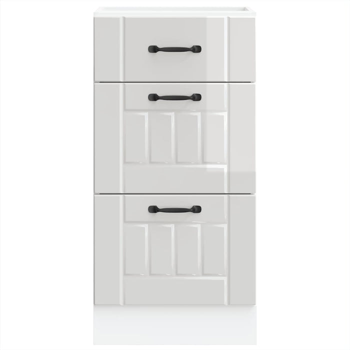 Mobiletto da cucina "Lucca" Bianco lucido in legno ingegnerizzato 854232