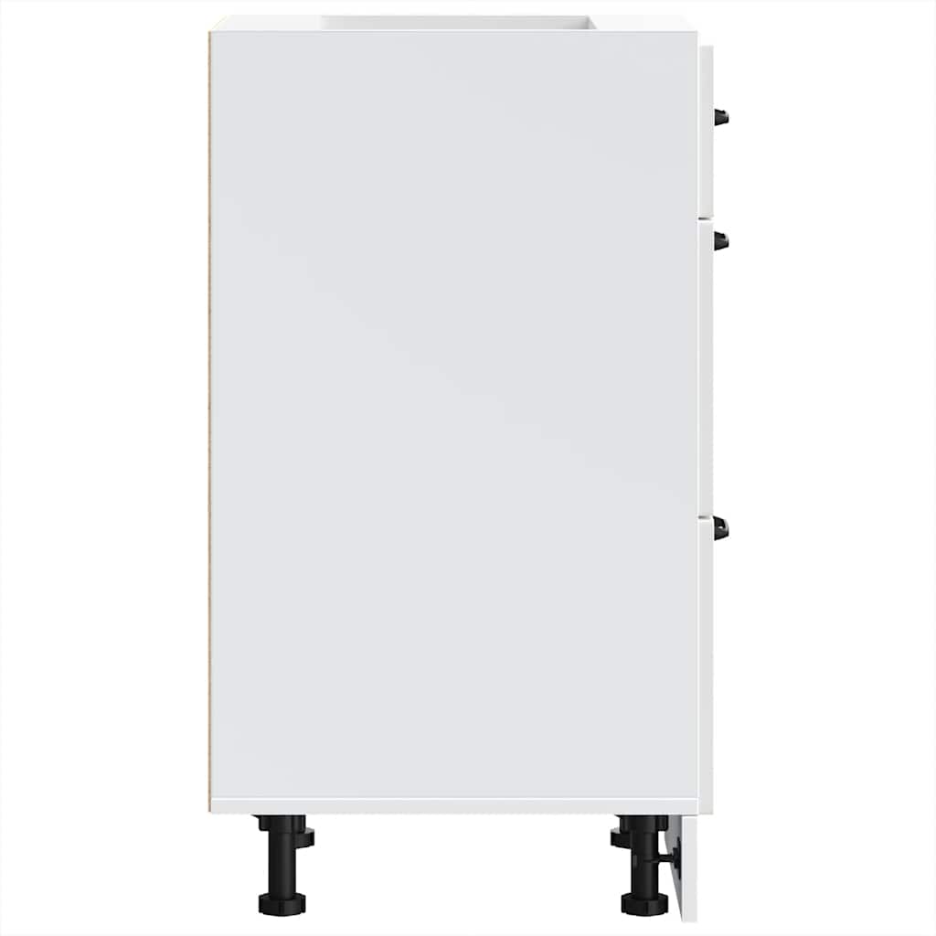 Mobiletto da cucina "Lucca" Bianco lucido in legno ingegnerizzato 854232