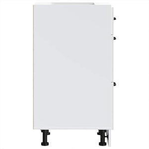 Mobiletto da cucina "Lucca" Bianco lucido in legno ingegnerizzato 854232