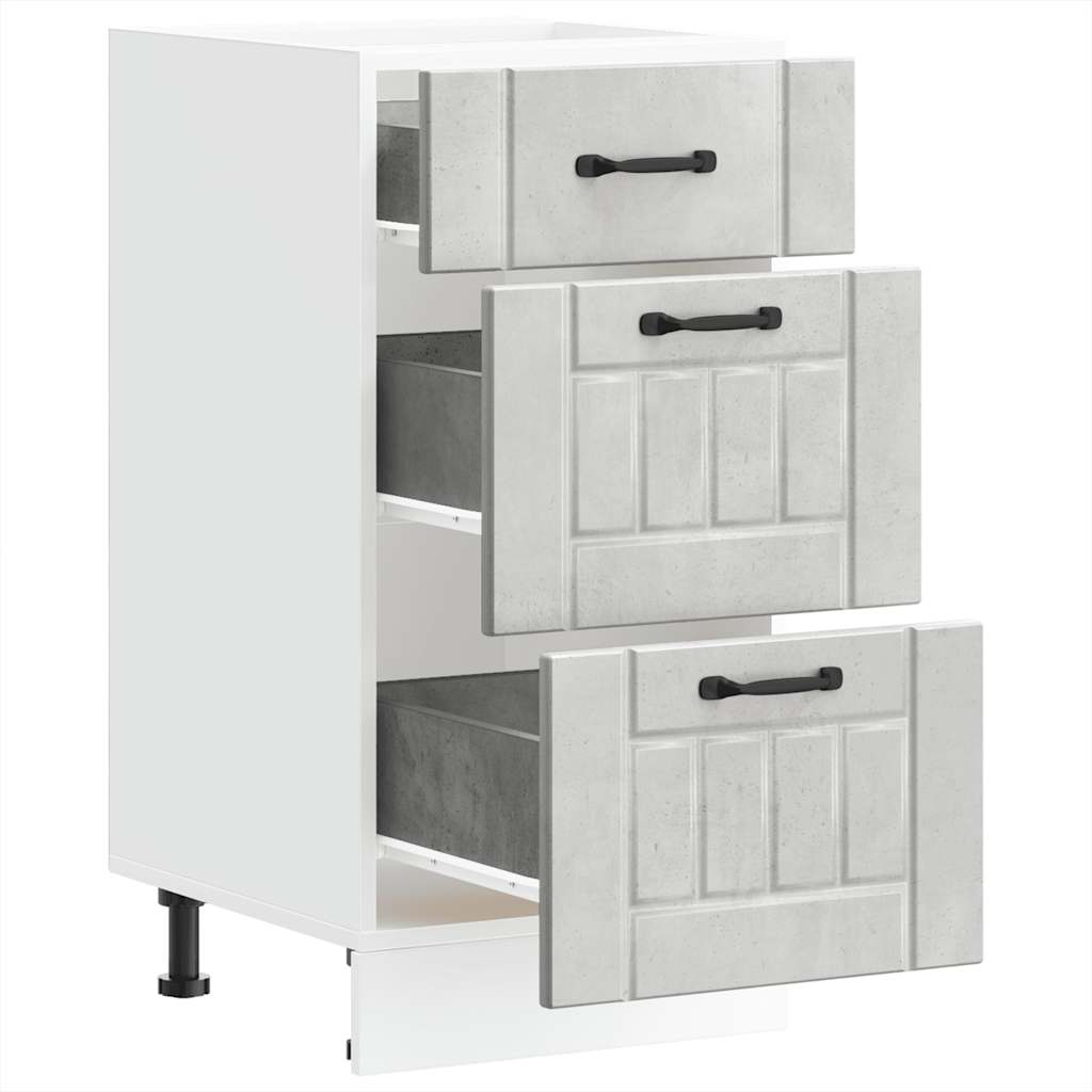 Base da Cucina-Mobile Base da Cucina Lucca Grigio Cemento in Legno Multistrato 165967