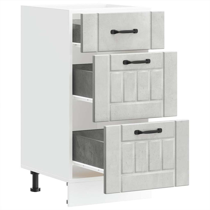 Base da Cucina-Mobile Base da Cucina Lucca Grigio Cemento in Legno Multistrato 165967