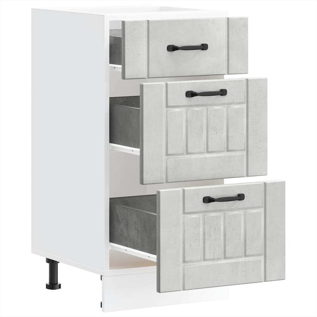 Base da Cucina Lucca Grigio Cemento in Legno Multistrato 854234