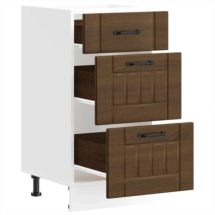 Base da Cucina Lucca Rovere Marrone in Legno Multistrato 854237