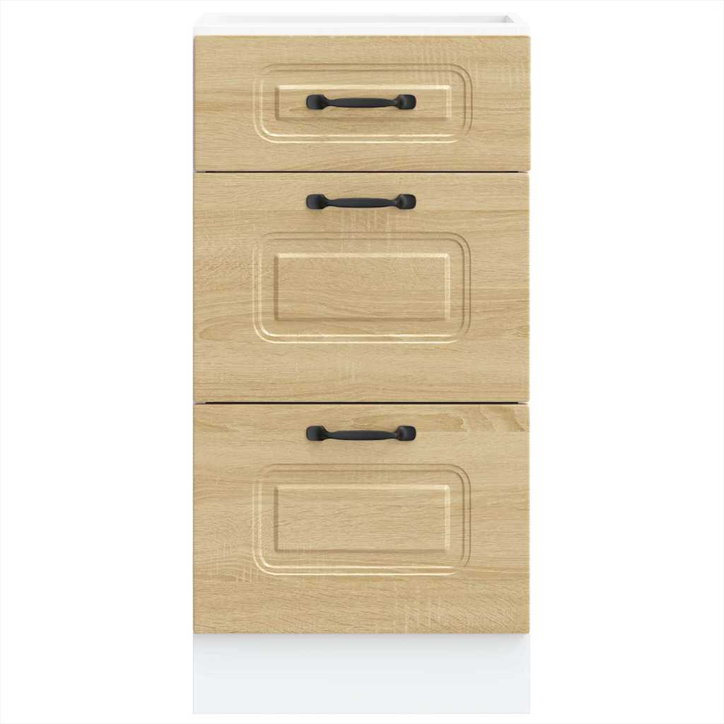 Mobiletto da cucina "Kalmar" Bianco lucido in legno ingegnerizzato 854242