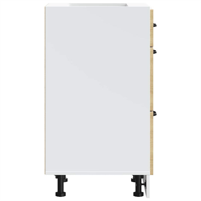 Mobiletto da cucina-Armadio da cucina "Kalmar" Bianco lucido in legno ingegnerizzato 586894