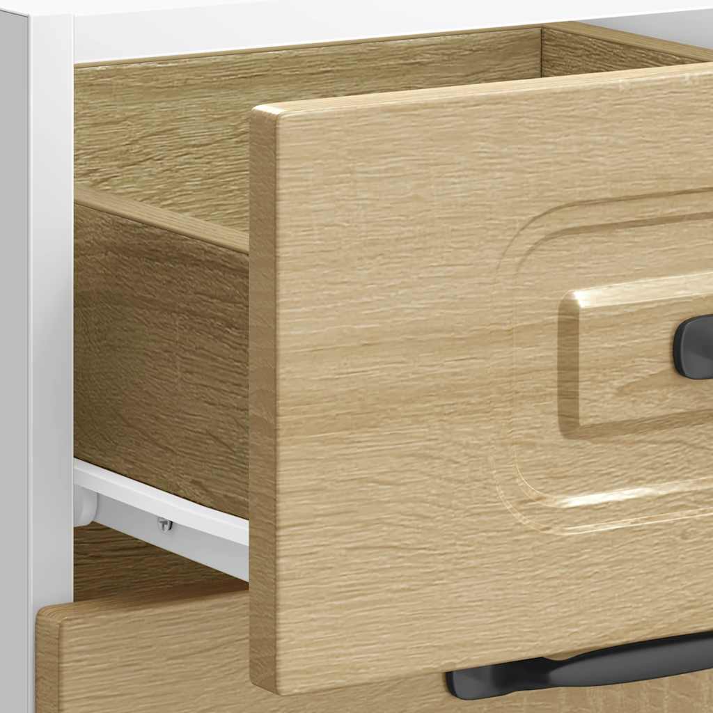 Mobiletto da cucina "Kalmar" Bianco lucido in legno ingegnerizzato 854242
