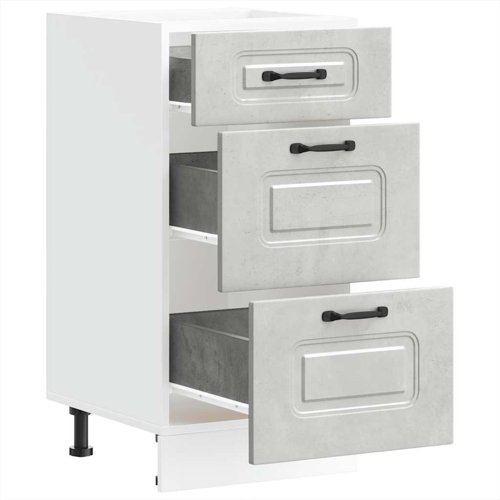 Base da Cucina-Mobile Base da Cucina Kalmar Grigio Cemento in Legno Multistrato 550852