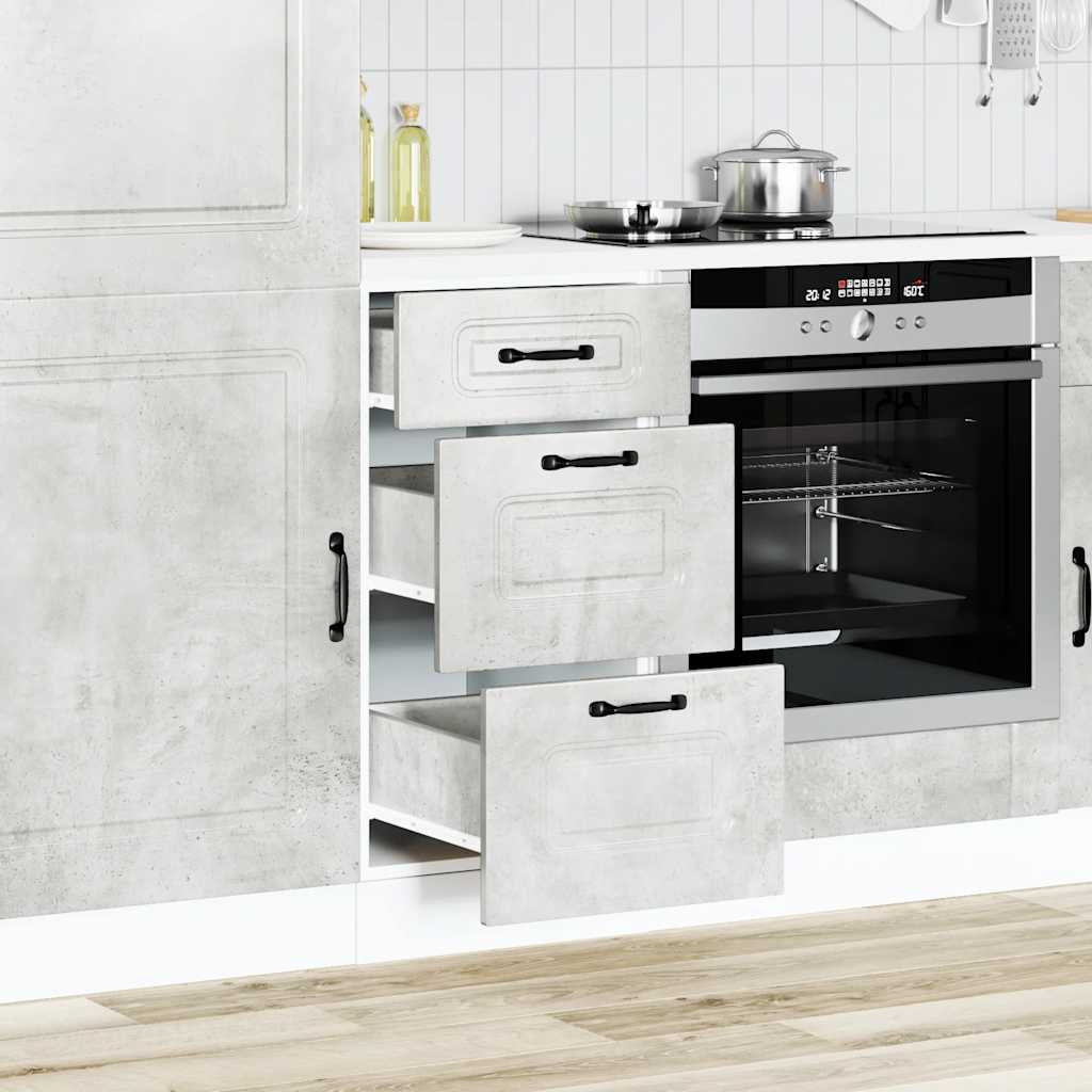 vidaXL Base da Cucina Kalmar Grigio Cemento in Legno Multistrato