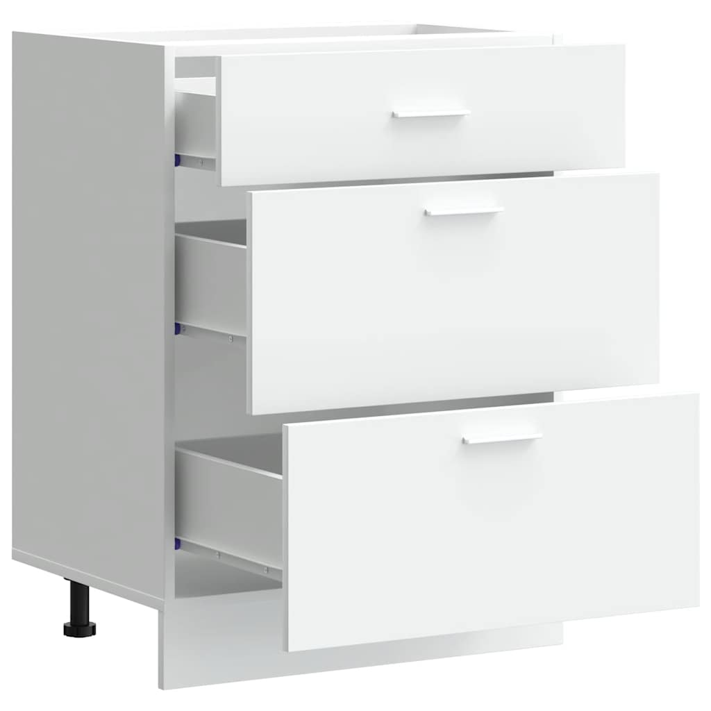 vidaXL Base da Cucina “Lyon” Bianco in Legno Multistrato