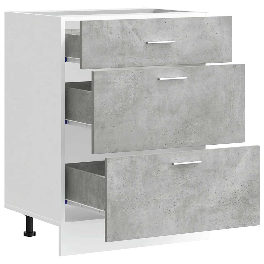 vidaXL Base da Cucina “Lyon” Grigio Cemento in Legno Multistrato