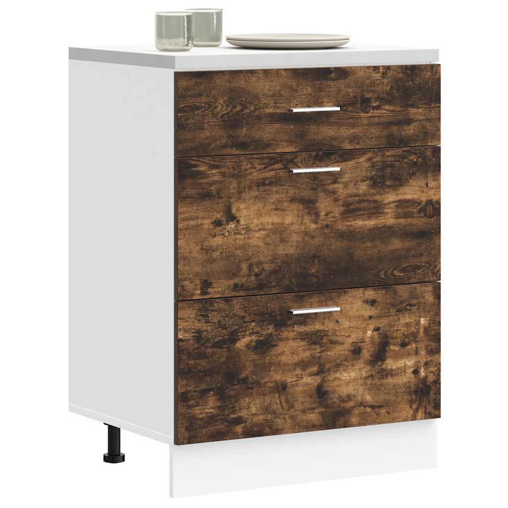 Base da Cucina-Mobile Base da Cucina ¡°Lyon¡± Rovere Fumo in Legno Multistrato