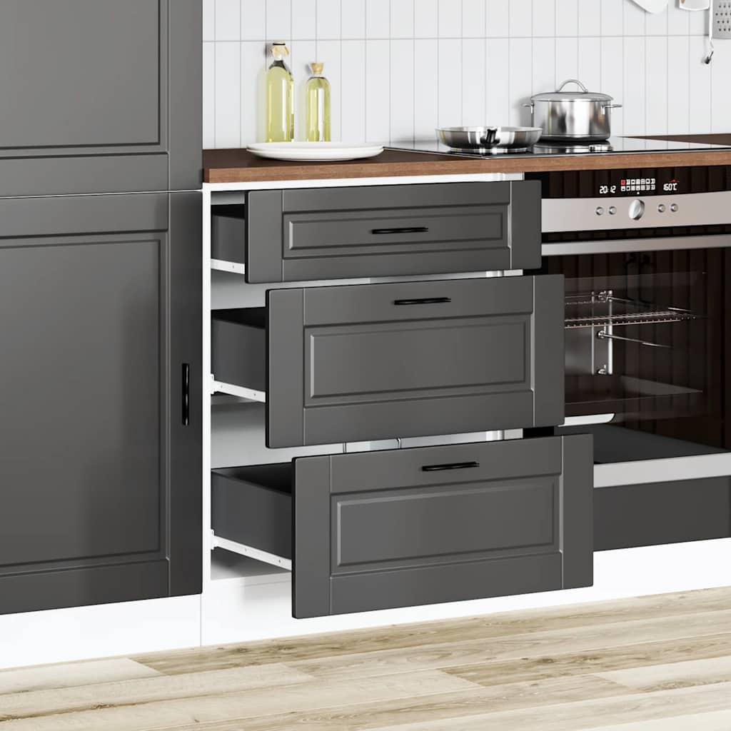 Mobiletto da cucina-Armadio da cucina "Porto" nero in legno ingegnerizzato 245433
