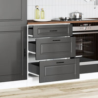 Mobiletto da cucina-Armadio da cucina "Porto" nero in legno ingegnerizzato 245433