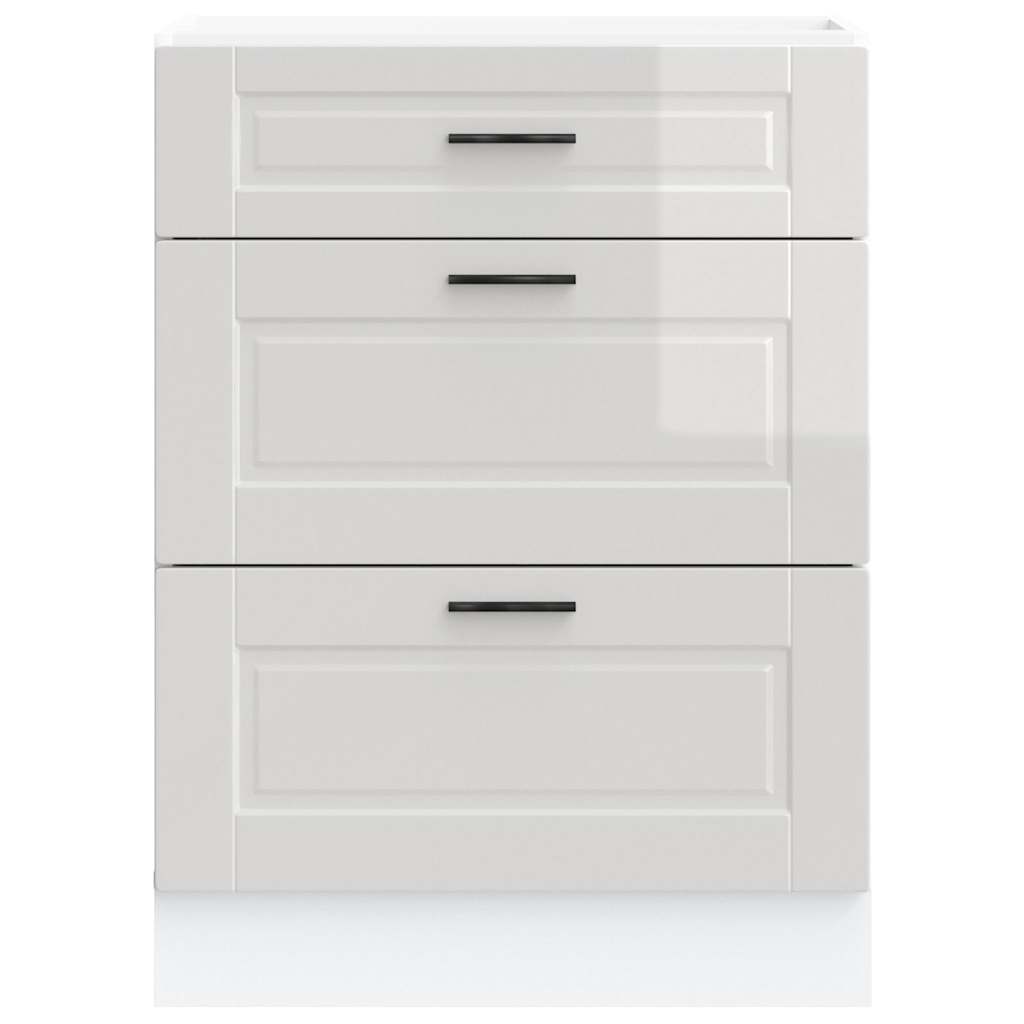 Mobiletto da cucina "Porto" Bianco lucido in legno ingegnerizzato 854261