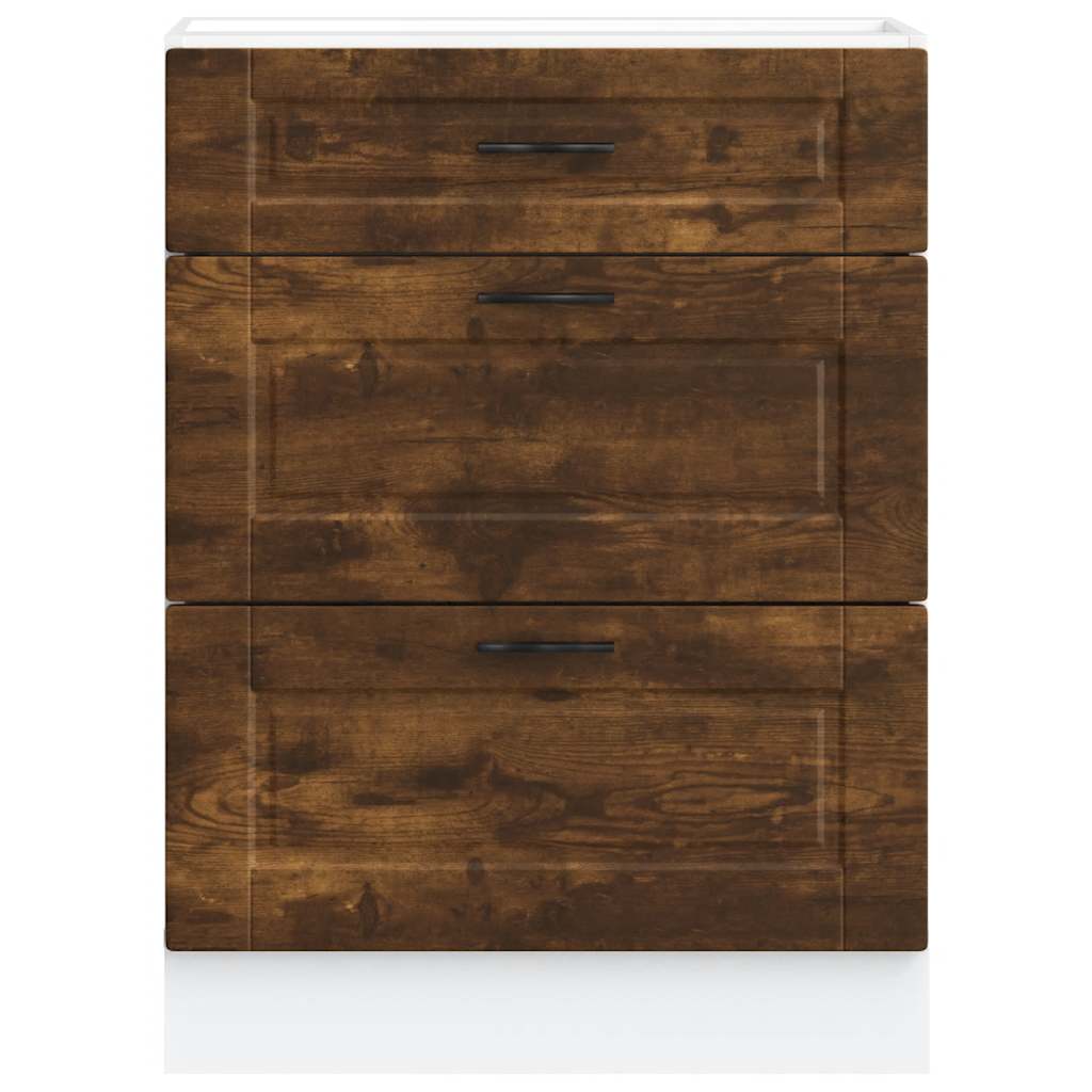 Base da Cucina Porto Rovere Fumo in Legno Multistrato 854264