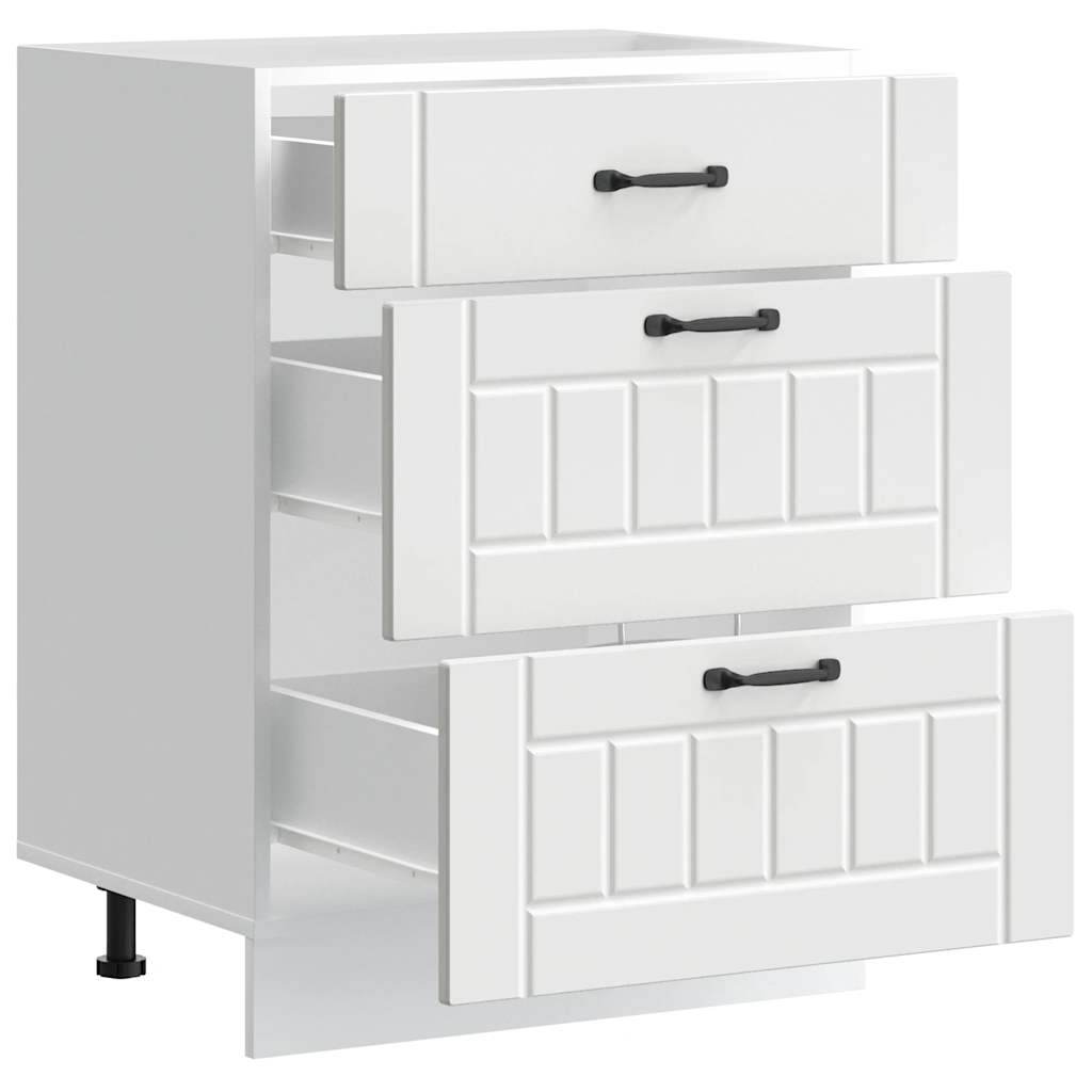 Base da Cucina-Mobile Base da Cucina Lucca Bianco in Legno Multistrato 166811