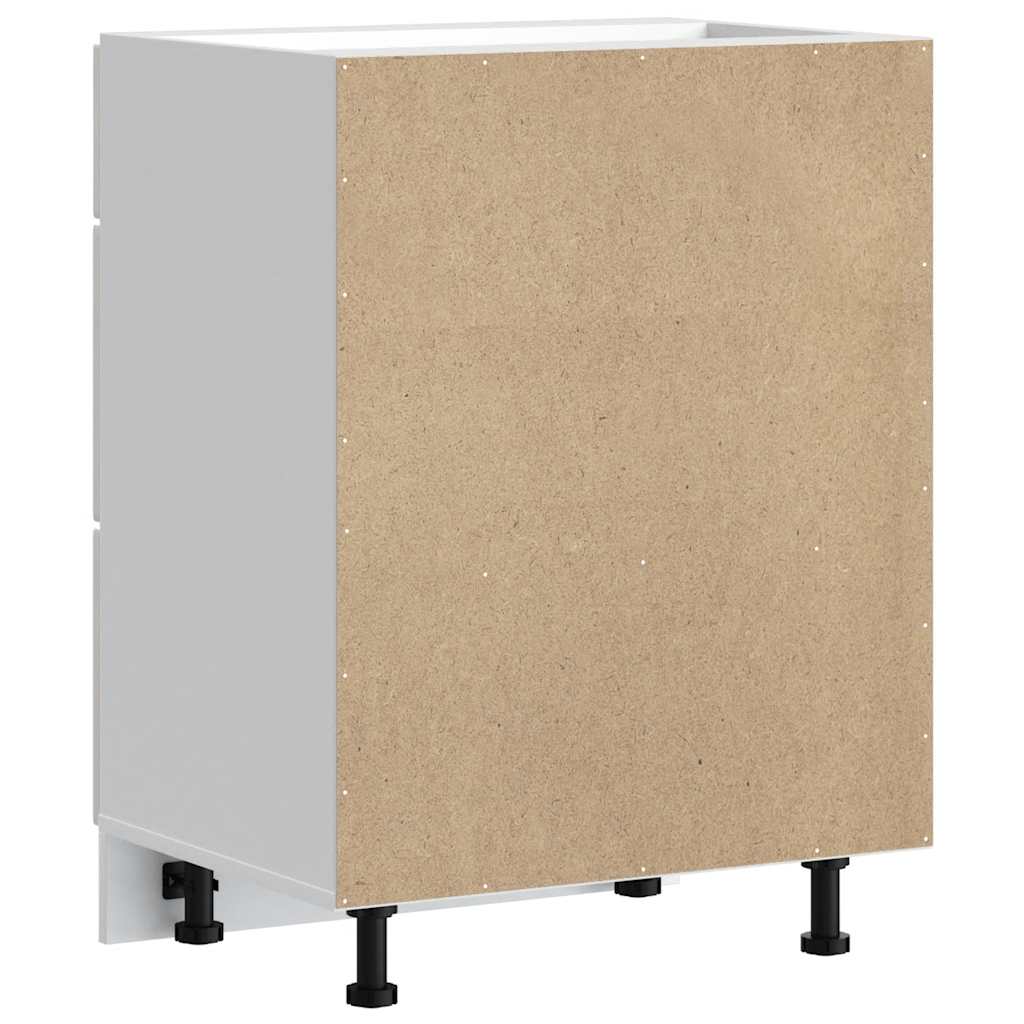 Mobiletto da cucina-Armadio da cucina "Lucca" Bianco lucido in legno ingegnerizzato 618726