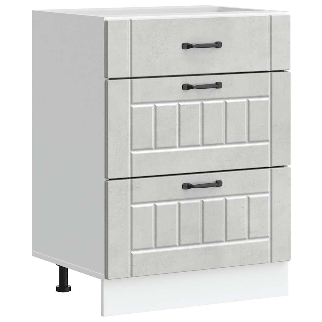 Base da Cucina Lucca Grigio Cemento in Legno Multistrato 854273