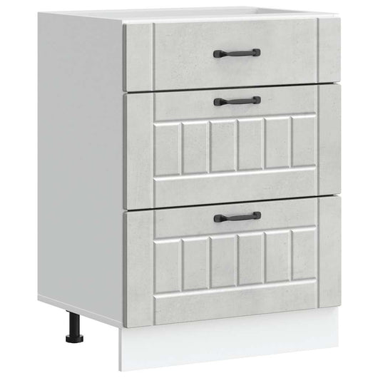 Base da Cucina Lucca Grigio Cemento in Legno Multistrato 854273