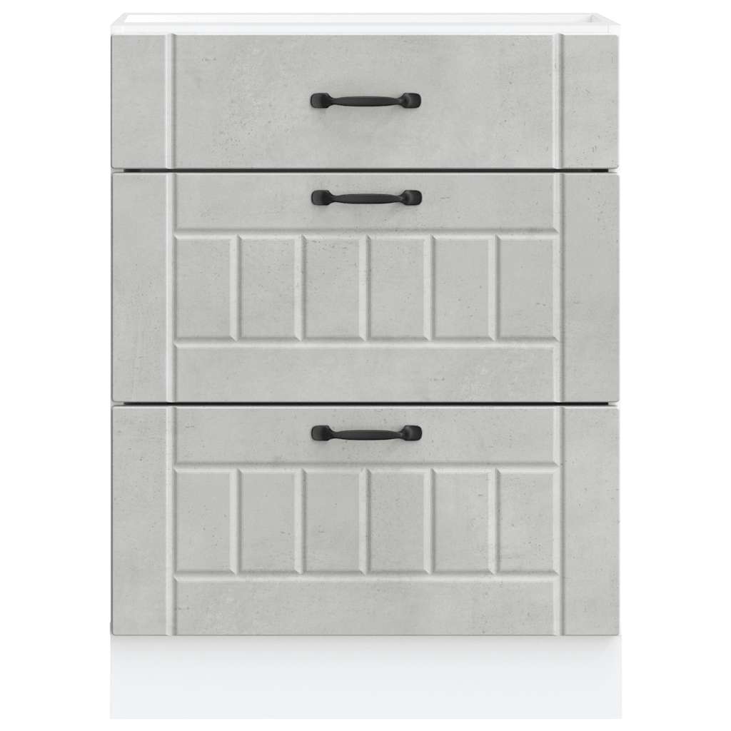 Base da Cucina Lucca Grigio Cemento in Legno Multistrato 854273