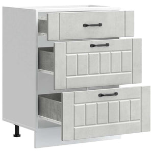 Base da Cucina Lucca Grigio Cemento in Legno Multistrato 854273