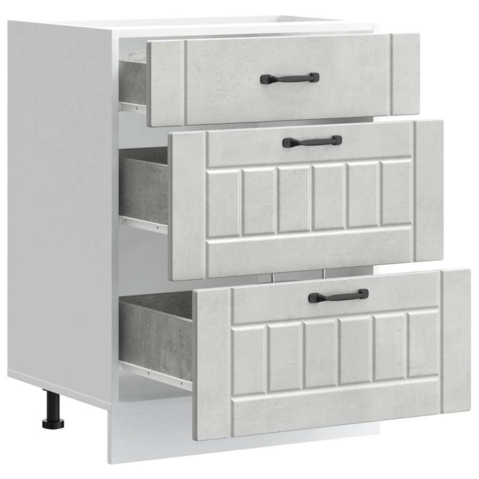 Base da Cucina Lucca Grigio Cemento in Legno Multistrato 854273