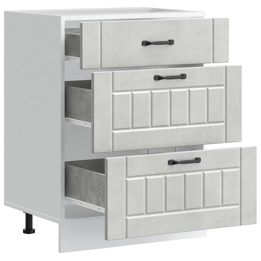 Base da Cucina-Mobile Base da Cucina Lucca Grigio Cemento in Legno Multistrato 561213