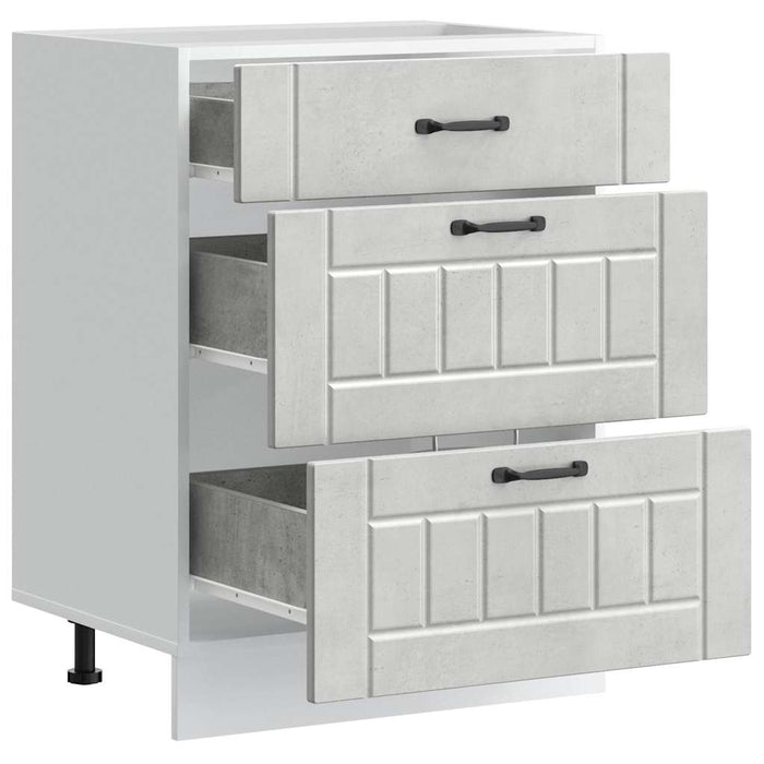 Base da Cucina-Mobile Base da Cucina Lucca Grigio Cemento in Legno Multistrato 561213