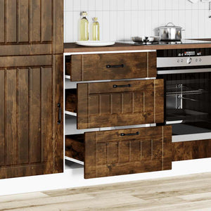 Base da Cucina Lucca Rovere Fumo in Legno Multistrato 854274