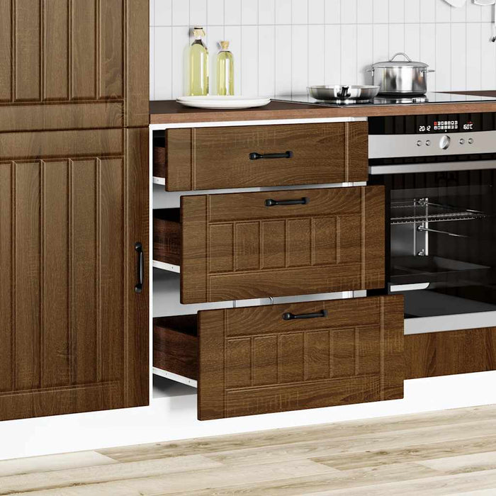Base da Cucina Lucca Rovere Marrone in Legno Multistrato 854276