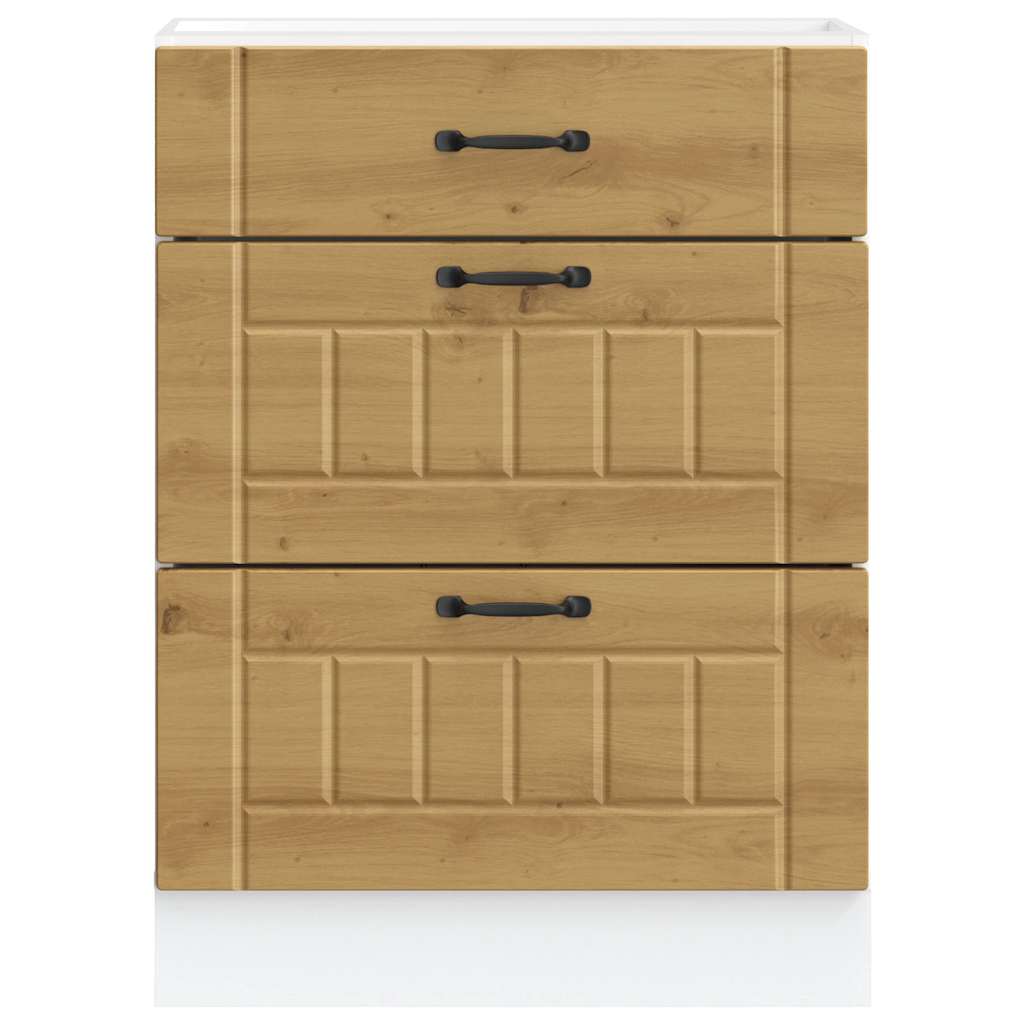 Base da Cucina Lucca Rovere Artigianale in Legno Multistrato 854278