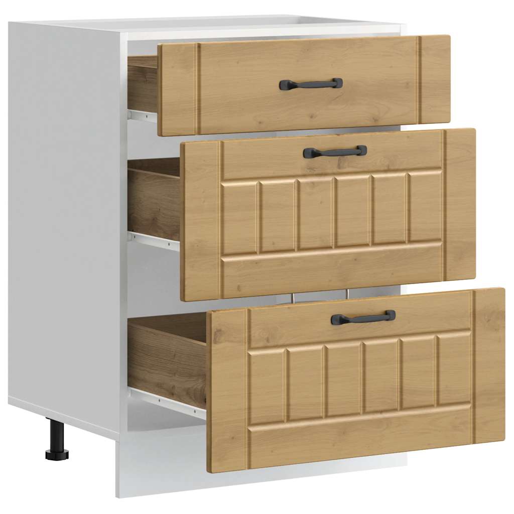 Base da Cucina Lucca Rovere Artigianale in Legno Multistrato 854278