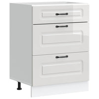 Mobiletto da cucina "Kalmar" Bianco lucido in legno ingegnerizzato 854281