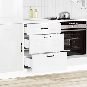 Mobiletto da cucina "Kalmar" Bianco lucido in legno ingegnerizzato 854281