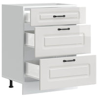 Mobiletto da cucina "Kalmar" Bianco lucido in legno ingegnerizzato 854281