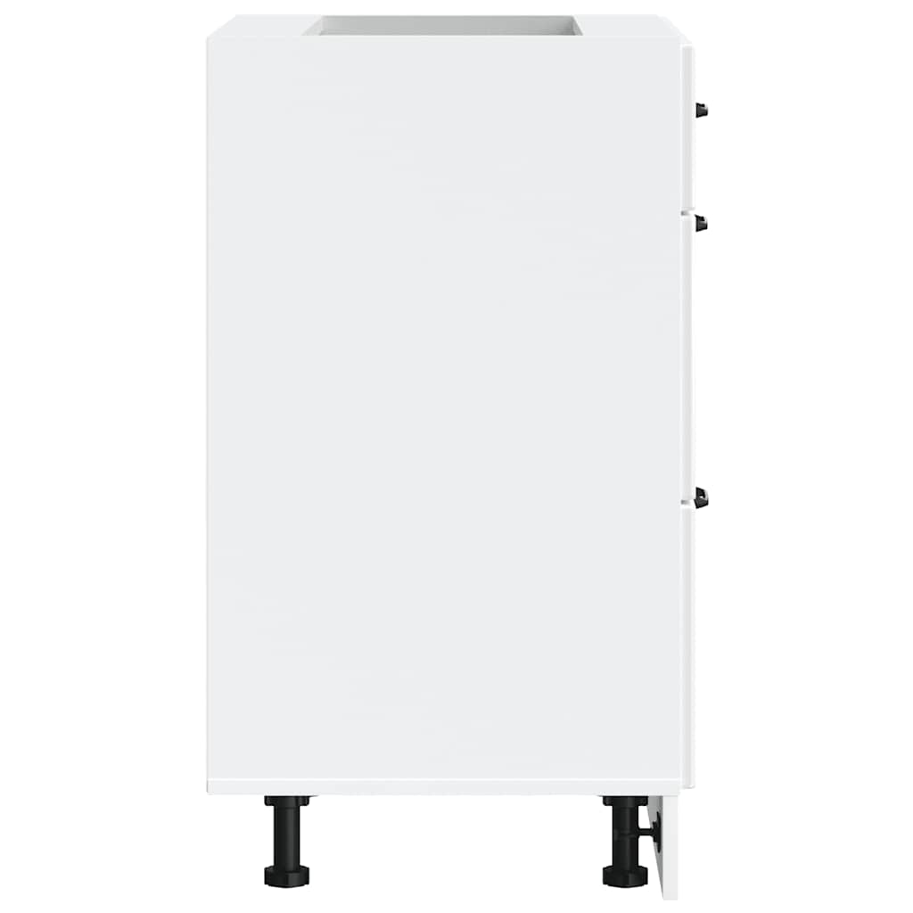 Mobiletto da cucina "Kalmar" Bianco lucido in legno ingegnerizzato 854281