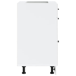 Mobiletto da cucina "Kalmar" Bianco lucido in legno ingegnerizzato 854281