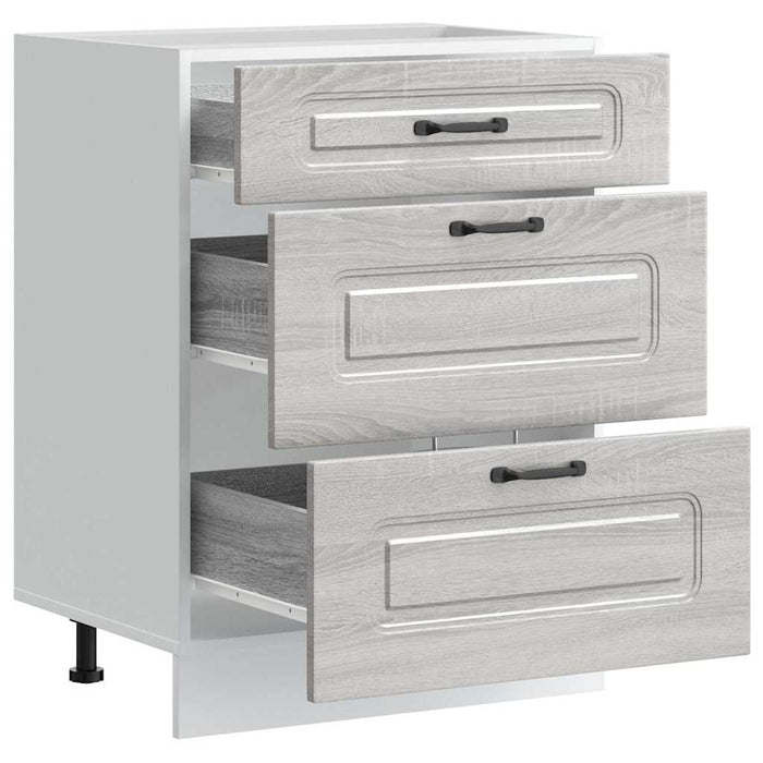 Base da Cucina-Mobile Base da Cucina Kalmar Grigio Sonoma in Legno Multistrato 155123