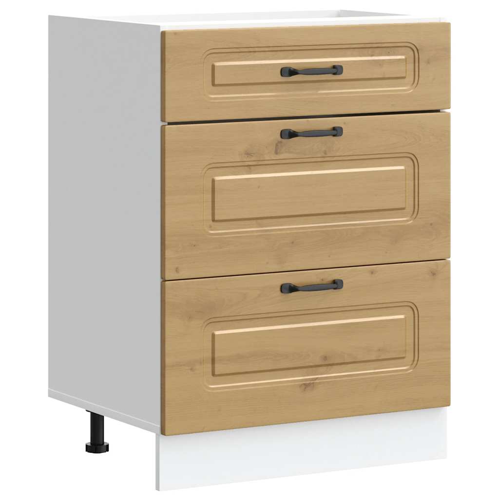 Base da Cucina Kalmar Rovere Artigianale in Legno Multistrato 854288