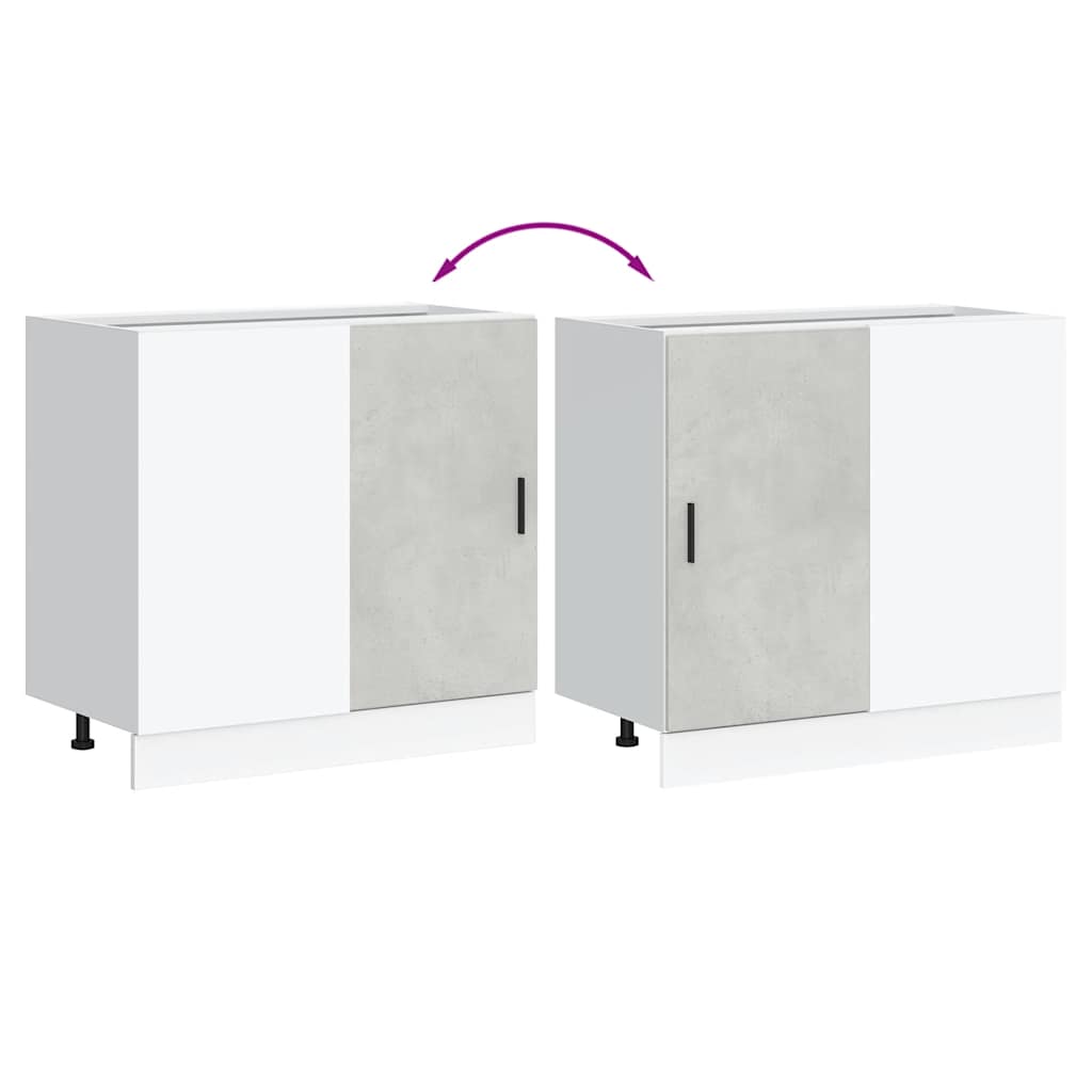 vidaXL Mobile Base Lavello “Lyon” Grigio Cemento in Legno Multistrato