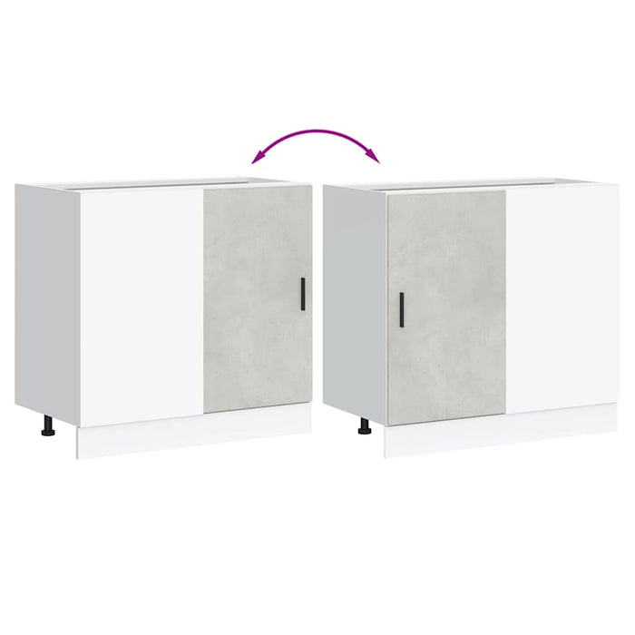 vidaXL Mobile Base Lavello “Lyon” Grigio Cemento in Legno Multistrato