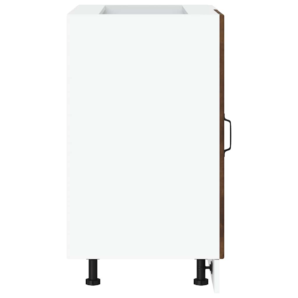 Mobile Base Lavello "Lyon"-Armadietto da bagno Rovere Fumo in Legno Multistrato