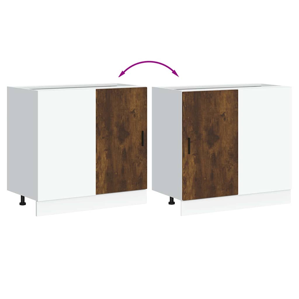 Mobile Base Lavello “Lyon” Rovere Fumo in Legno Multistrato 854293