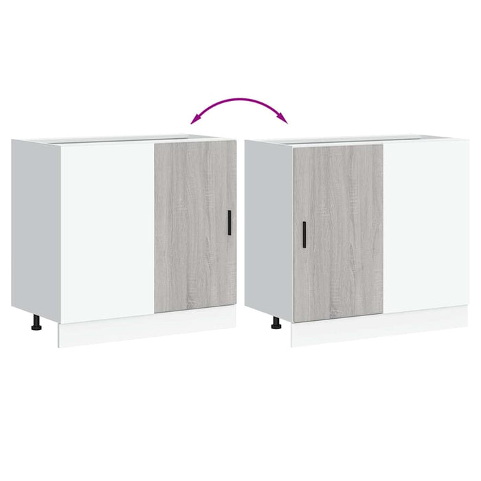 Mobile base da cucina Lyon Grigio Sonoma in Legno Multistrato