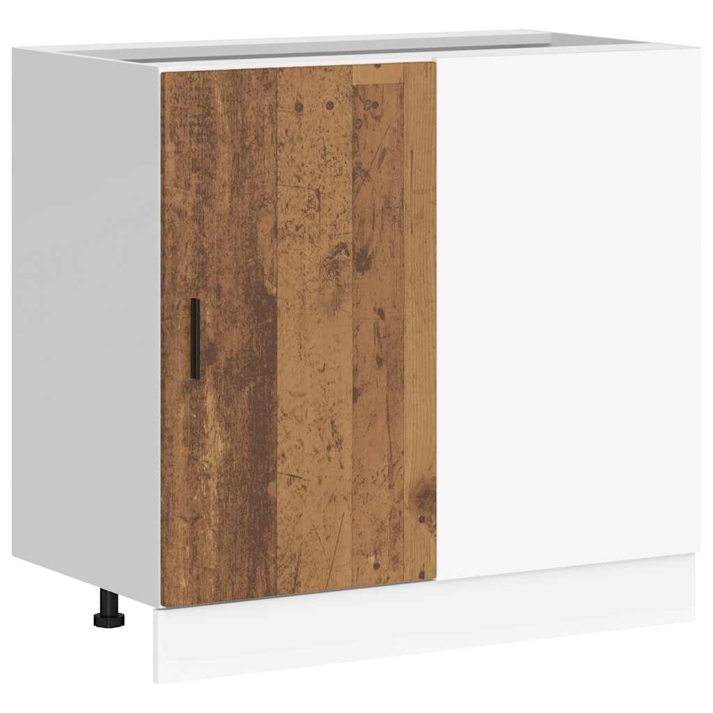 Mobile Base Lavello "Lyon"-Armadietto da bagno Legno Antico in Legno Multistrato