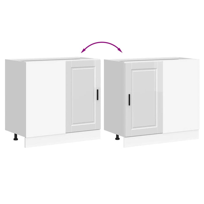 Mobiletto da cucina-Armadio da cucina "Porto" Bianco lucido in legno ingegnerizzato 147242