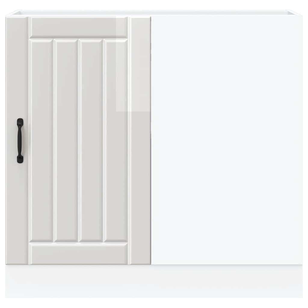 Mobile base da cucina Lucca Bianco Lucido in Legno Multistrato